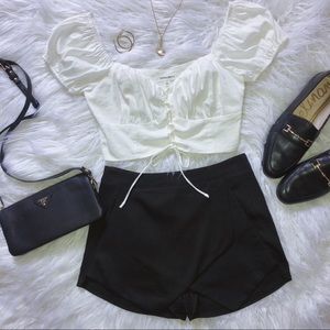 Missguided Black wrap detail skort